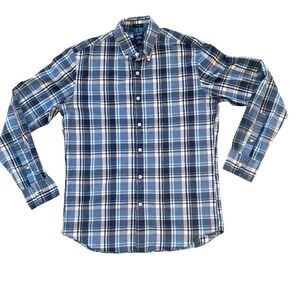 J. Crew Factory Flex Washed Mens M‎ Button-Up Shirt Slim Fit Plaid Long Sleeves